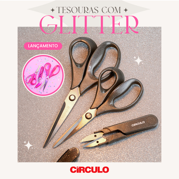 Lançamento: Tesouras com Glitter Círculo!